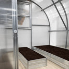 Bac de culture en acier galvanisé pour serre de jardin en polycarbonate AtmoSerre