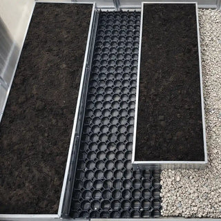 Bac de culture en acier galvanisé pour serre de jardin en polycarbonate AtmoSerre