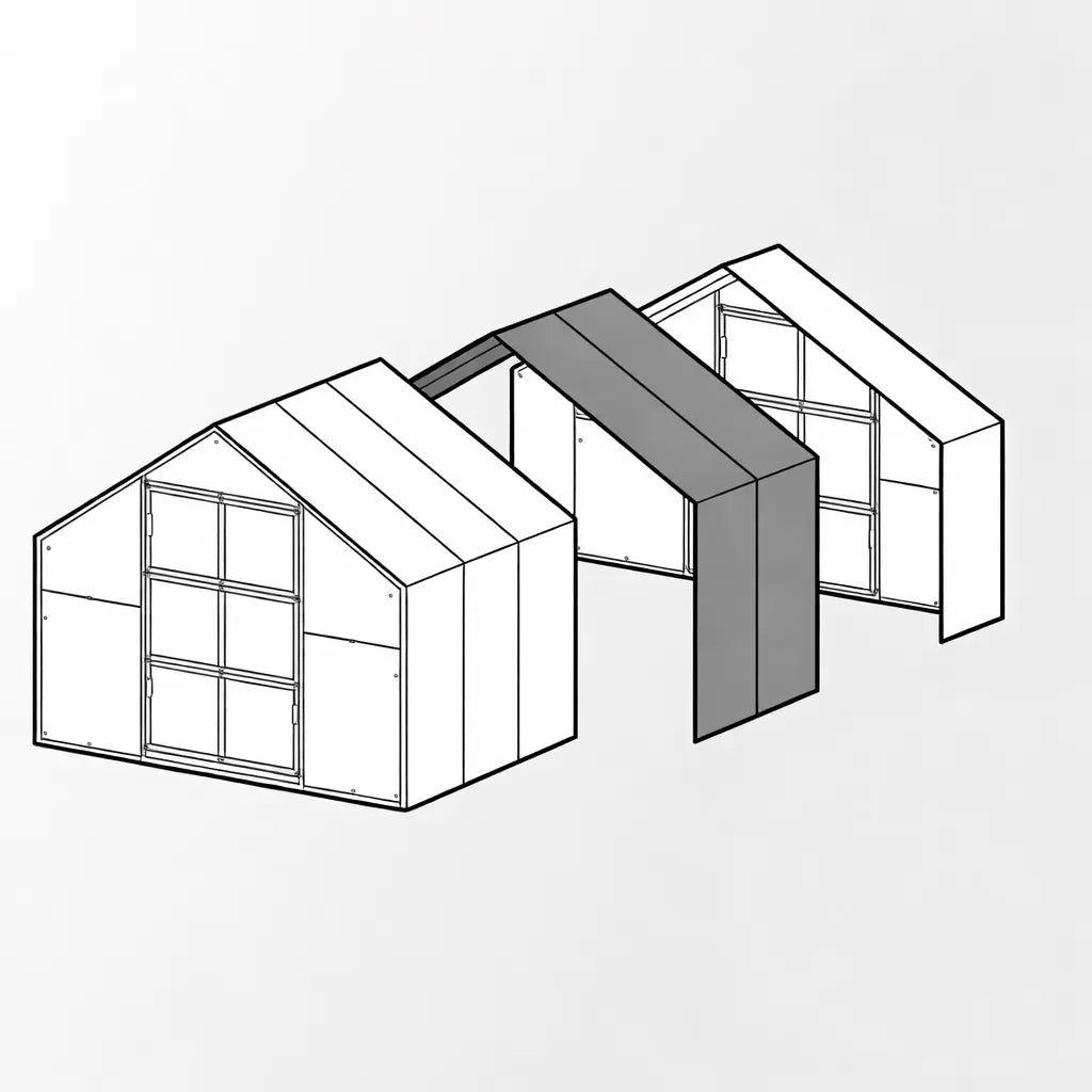 Extension pour serre de jardin en polycarbonate de 2 mètres AtmoSerre