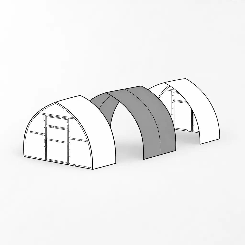 Extension pour serre de jardin en polycarbonate de 2 mètres AtmoSerre