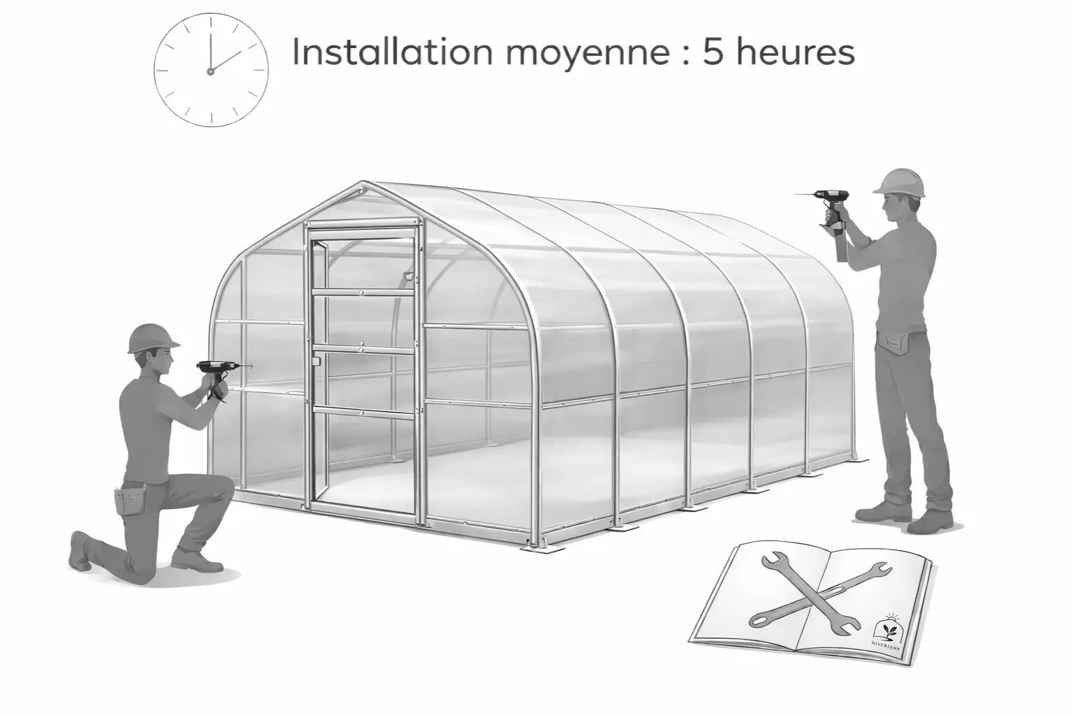 Guide d'installation Serre de jardin en polycarbonate La Contemporaine AtmoSerre