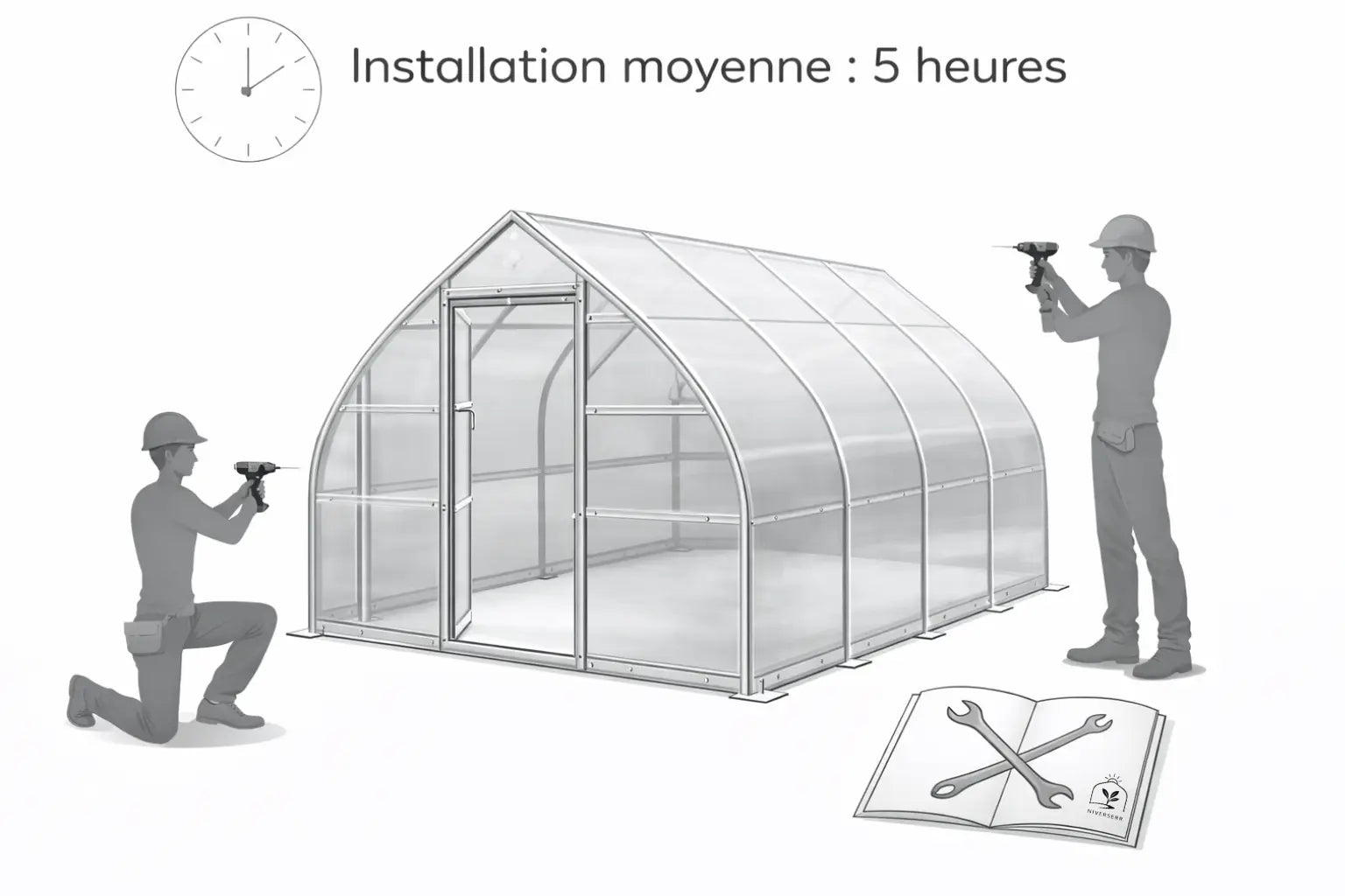 Guide d'installation Serre de jardin en polycarbonate La Flèche