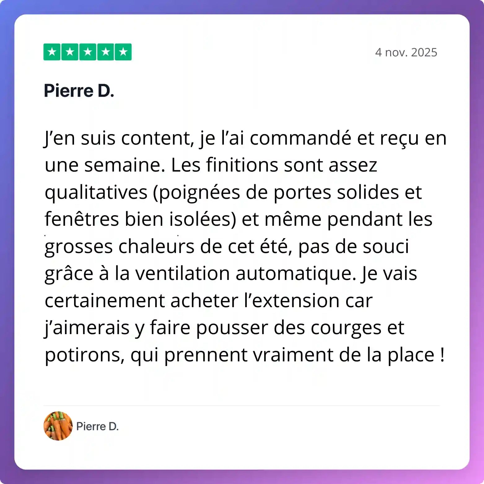 Serre de jardin en polycarbonate avec finitions qualitatives et bonne ventilation