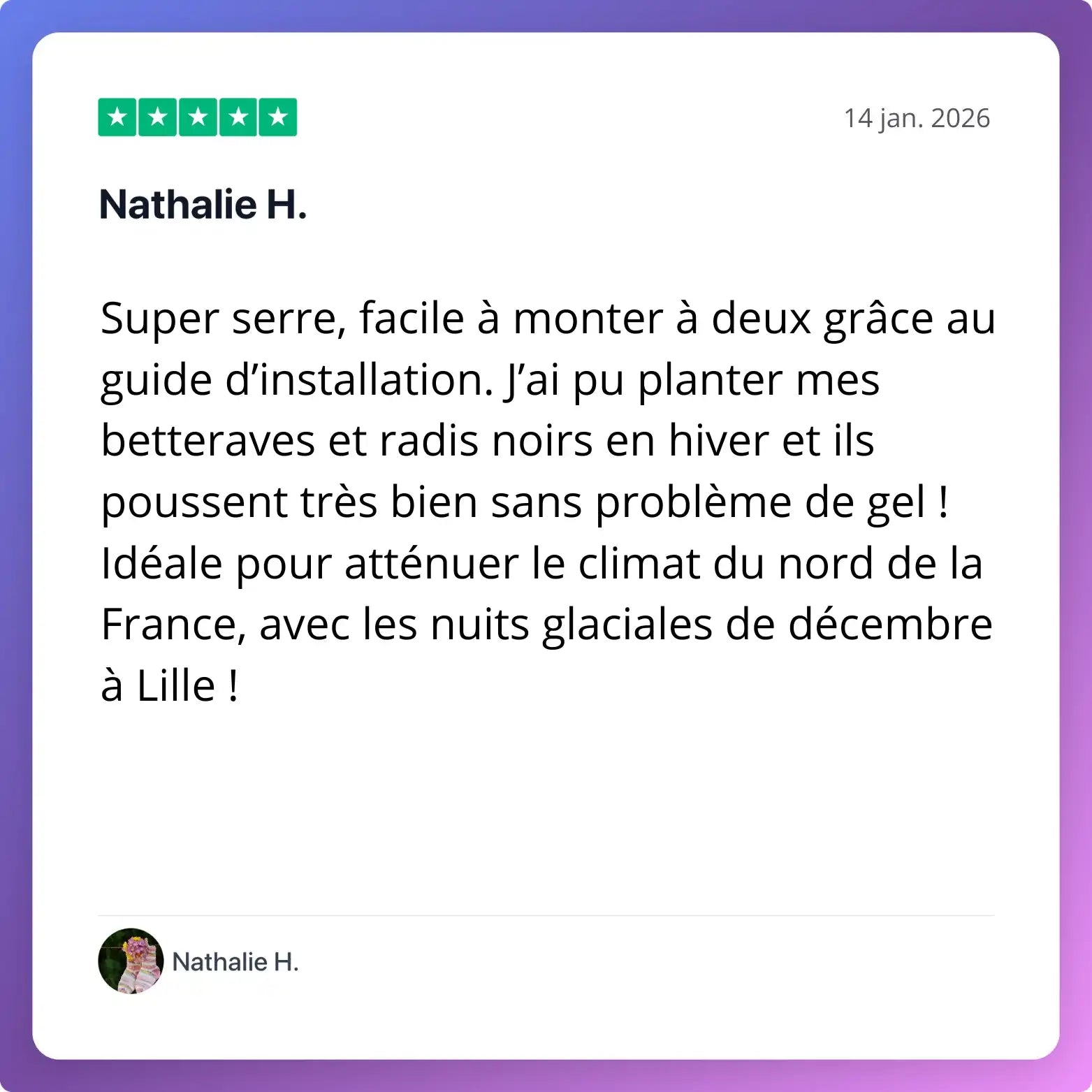 Serre de jardin en polycarbonate facile à monter resistante au froid et gel