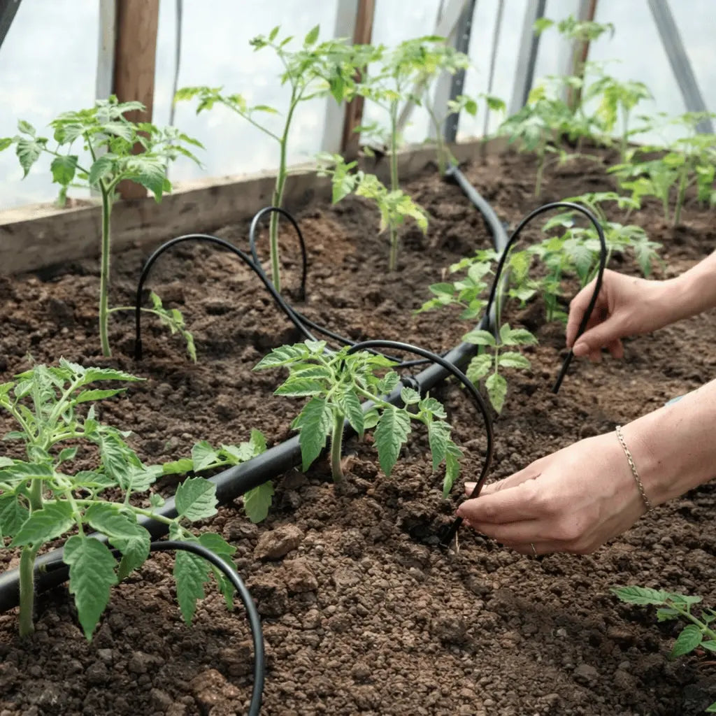 Système d’irrigation (goutte à goutte) automatique pour serre de jardin en polycarbonate AtmoSerre