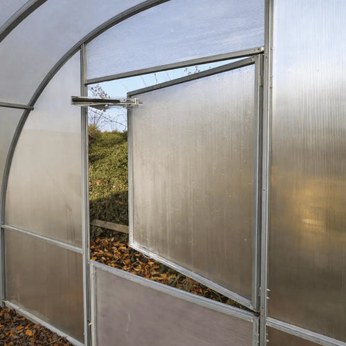 Système d’ouverture automatique pour portes et fenêtres de serre de jardin en polycarbonate AtmoSerre