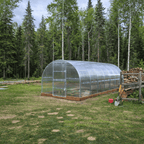 serre de jardin tunnel polycarbonate L'intemporelle (12m²) en 6mm vue extérieure - AtmoSerre