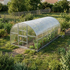 serre de jardin tunnel polycarbonate L'intemporelle (12m²) en 6mm vue extérieure - AtmoSerre